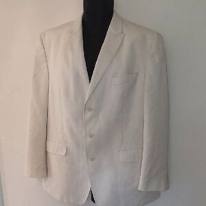 Sean John Cream Sport Coat Lightweight Tailored, 44R